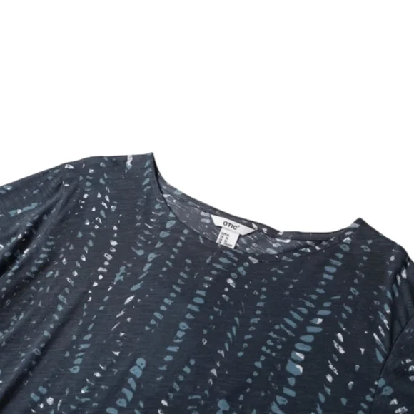 💙 Women's Round Neck Short Sleeves Slub Uneven Jersey Ocean Dream Print - Picture 3 of 7